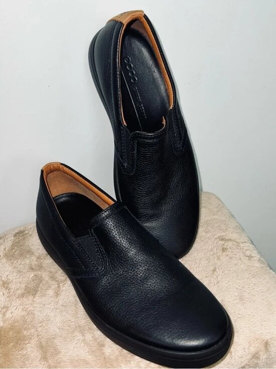 ECCO Black Leather Slip On Comfort Loafers - Men’s Size 41 main image 8